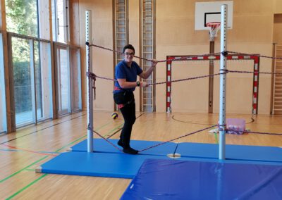 Pascal testet unsere Balanceseile